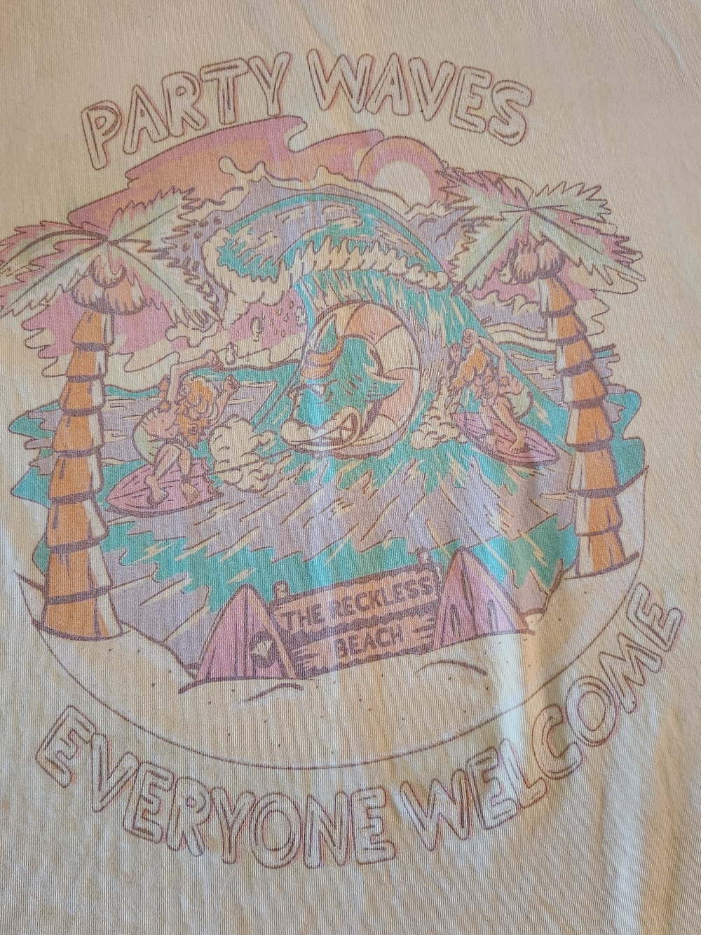 Party Waves Pets Reptile Graphic Tee - Pink, Teal & Purple